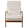 Accent Chair, High Back Mid Century Modern Armchair with Solid Wood Frame and Non-Slip Legs