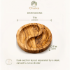 Mediterranean Olive Wood 7-Inch Dual-Compartment Snack Dish with S-Curve Divider, Hand-Carved Personal Charcuterie & Tapas Serving Plate