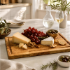 Mediterranean Olive Wood Large Cutting Board with Juice Groove, 15.5" x 10" Charcuterie Platter & Carving Board for Kitchen & Dining Table