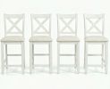 Set of 4 Counter Height Stools with Footrest for Kitchen Bar Dining Room Decorative Furniture