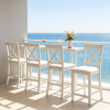 Set of 4 Counter Height Stools with Footrest for Kitchen Bar Dining Room Decorative Furniture