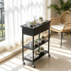 Lift Top End Table with Charging Station And Universal Wheels Modern Storage Ottoman Coffee Table with USB And AC Outlets for Living Room Bedroom
