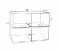 Modern S-Shaped 3-Tier End Table with 4 Storage Cubes - Side Table Organization Home Decor