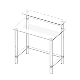 Acrylic Table, 2 Tiers Clear Office Desk with Monitor Stand, Acrylic Study Computer Desk, Modern Side End Table Nightstand for Bedroom, Office, Study
