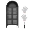 Arched Display Cabinet with Glass Doors, 70 in Tall Curio Cabinet, 4-Tier Display Case with 2 Adjustable Shelves