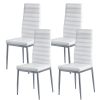 Modern Dining Room Accent Chairs Set of 4, Upholstered Leather Side Chair for Dining Tables