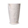 Set of 2 Tall Outdoor Planters 21"H, Round Large Planters For Front Porch and Patio, Stone Finish Flower Tree Plant Pots