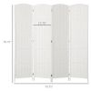 Room Divider, 4 Panel Folding Privacy Screen, 6FT Tall Portable Weave Partition Wall Divider for Bedroom, White