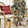 Merry Christmas Snowman Let It Snow Throw Pillow Covers, 18 x 18 Inch Xmas Tree Winter Holiday Cushion Case Decoration for Sofa Couch Set of 4