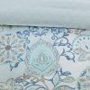 8 Piece Cotton Floral Printed Reversible Comforter Set Blue King