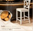 Set of 4 Counter Height Stools with Footrest for Kitchen Bar Dining Room Decorative Furniture