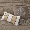 7 Piece Jacquard Comforter Set Brown/Gold King