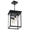 LED 5CCT Large Outdoor Pendant Light Fixtures, Exterior Hanging Lantern LED Integrated Bulbs Included for Porch Patio Yard Garden
