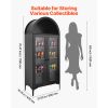 Arched Display Cabinet with Glass Doors, 70 in Tall Curio Cabinet, 4-Tier Display Case with 2 Adjustable Shelves