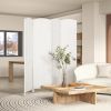 Room Divider, 4 Panel Folding Privacy Screen, 6FT Tall Portable Weave Partition Wall Divider for Bedroom, White