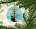 NEW Foldex Exotic Fold Cat Christmas Ceramic Ornament Christmas Tree Hanging Decorations for Home Christmas Holiday, Party, Gift, 3 in, Multicolor