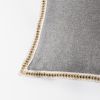 Set of 2 Throw Pillow Covers Vintage Linen Trimmed Cushion Covers, 20"x20"