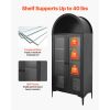 Arched Display Cabinet with Glass Doors, 70 in Tall Curio Cabinet, 4-Tier Display Case with 2 Adjustable Shelves