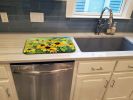 Maryland Black-Eyed Susans in Watercolor Dish Drying Mat Absorbent Dish Drying Mat Pad for Kitchen Counter Dish Drainer Mat for Countertop, 14 x 21"