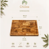 Mediterranean Olive Wood Large Cutting Board with Juice Groove, 15.5" x 10" Charcuterie Platter & Carving Board for Kitchen & Dining Table