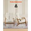 Accent Chair, High Back Mid Century Modern Armchair with Solid Wood Frame and Non-Slip Legs