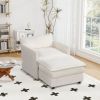 Oversized Accent Chair with Ottoman with Soft Corduroy Cushions