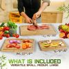 Bamboo Cutting Board Set of 3 (15x10, 12x9, 9x6) – Extra-Thick, Deep Juice Groove Wood Cutting Boards – Knife-Friendly for Kitchen Prep