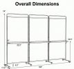 3-Panel Room Divider with Shelves 6FT Tall Folding Privacy Screen Partition with Lockable Wheels for Home Office Organization