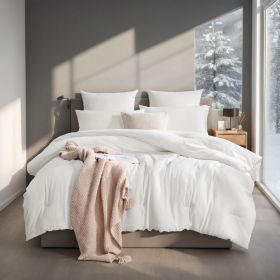 All-Season Oversized Solid Plump Duvet - Premium Durable Comforter With Enhanced Warmth. This Thick Winter Quilt Insert Provides Year-round Comfo (Option: White-K)