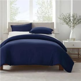 Serta Simply Clean Solid Duvet Cover Twin (Option: Style4)