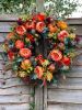 Fall Peony and Pumpkin Wreath, Autumn Year Round Wreaths for Front Door, Artificial Fall Wreath, Halloween Wreath, Thanksgiving Wreath