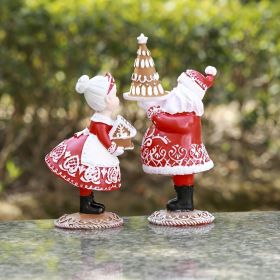 1pc Small Ornament,Couples Gifts, Christmas Crafts Resin Ornaments,Art Decor Sculpture Statue Decor, Sculpture Art Miniature Cute Ornament (Color: 1PCS-WR)