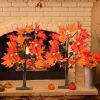 Fall Decorations for Home, Thanksgiving Decorations, 24'/2FT Lighted Fall Maple Leaves Tree with 24 LEDs for Autumn Decor