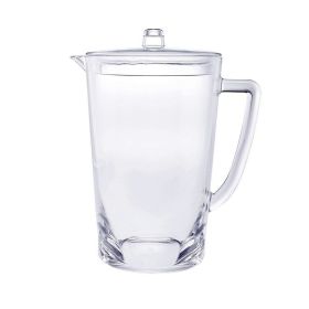 2.75 Quarts Water Pitcher with Lid, Oval Halo Design Unbreakable Plastic Pitcher, Drink Pitcher, Juice Pitcher with Spout BPA Free (Color: as pic)