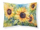 Sunflowers in Watercolor Standard Pillowcase Lightweight Super Soft Easy Care Decorative Artwork Pillowcase, Standard